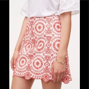 Loft embroidered eyelet skirt